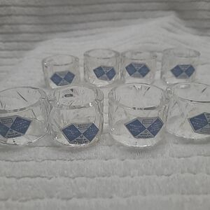 Sears Hand Cut Clear Crystal Napkin Rings 8 In Total Stickers On Them